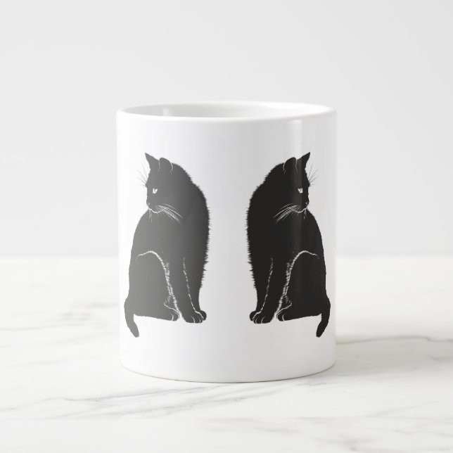 Black Cats Giant Coffee Mug (Front)