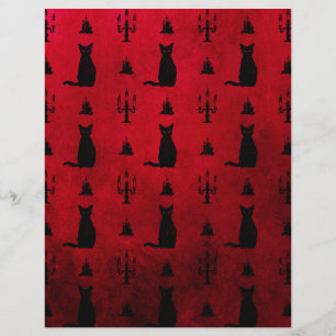 Black Cats Halloween Scrapbook Paper
