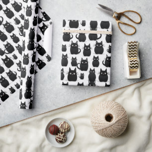 Black Cats Halloween Wrapping Paper