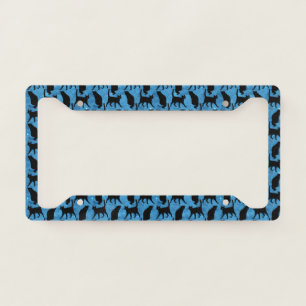 Black Cats Happy Halloween Kitten Lover Space License Plate Frame