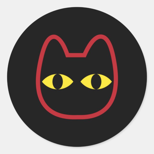 Black Cat's Headshot Sticker Sticker  (Front)