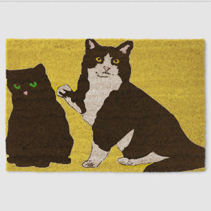 Black Cats Home Rug of the Midnight Whisker Elegan