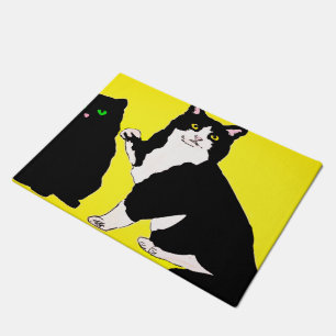 Black Cats Home Rug of the Midnight Whisker Elegan