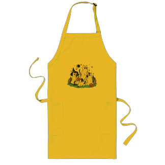 Black Cats in Ghost Costume - Cute Women and Men H Long Apron