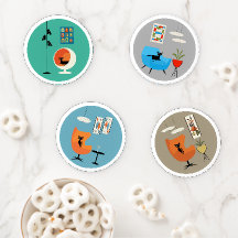 Black Cats in Mid Century Chairs