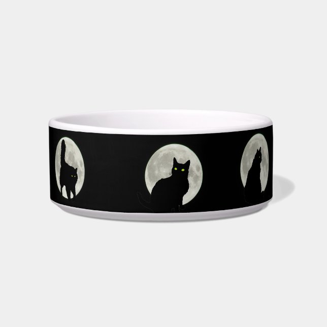 Black Cats in the Full Moon Light Bowl (Right)