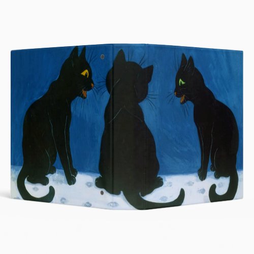 Black Cats in the Snow Louis Wain 3 Ring Binder
