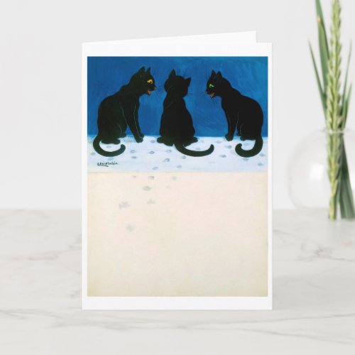 Black Cats in the Snow Louis Wain Card