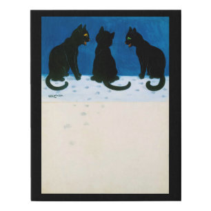 Black Cats in the Snow, Louis Wain Faux Canvas Print