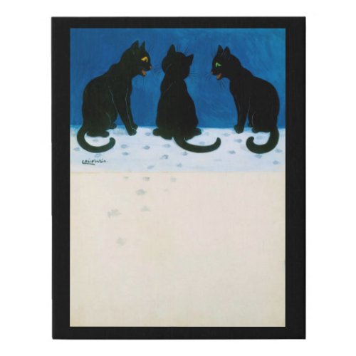 Black Cats in the Snow Louis Wain Faux Canvas Print