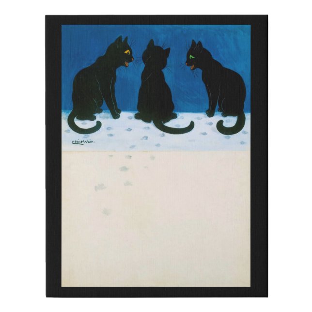 Black Cats in the Snow, Louis Wain Faux Canvas Print (Front)