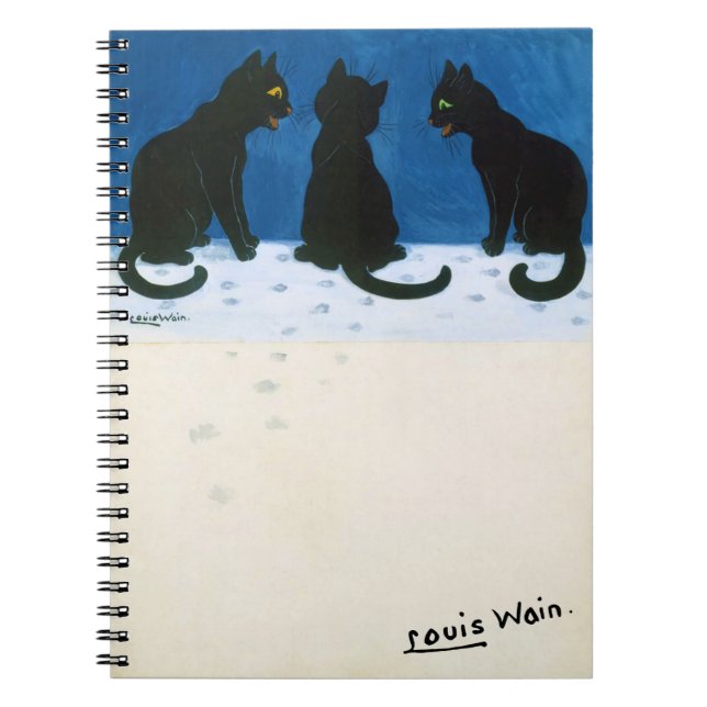 Black Cats in the Snow, Louis Wain Notebook (Front)