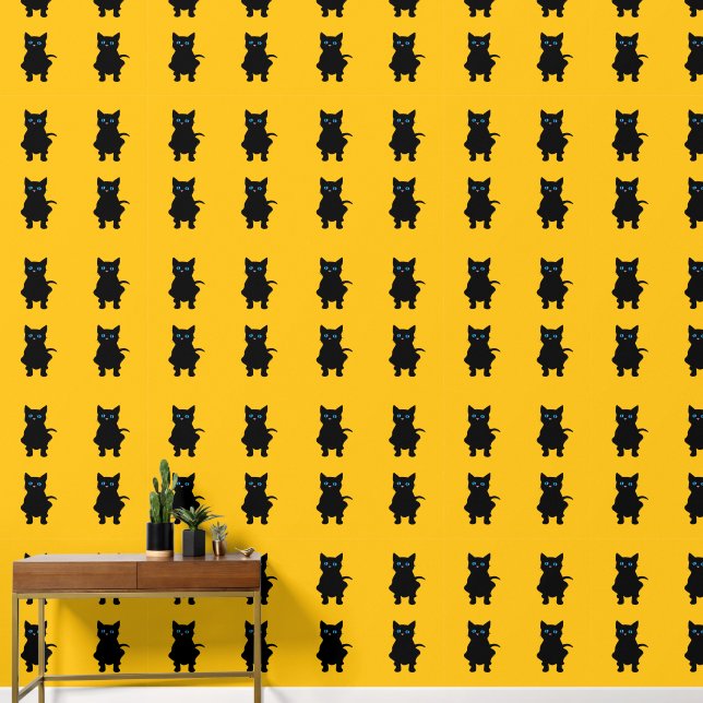 black cats in yellow wallpaper  (Hallway)