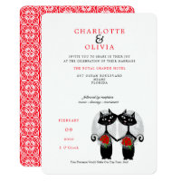 Black Cats Lesbian Marriage Purrr..fect Wedding Card