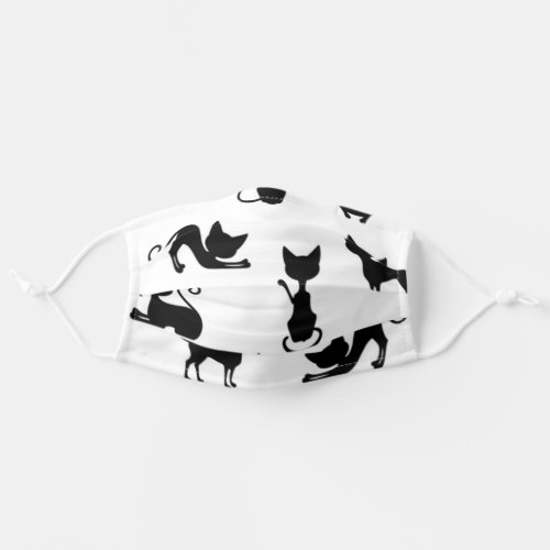 Black Cats Modern Chic Animal Kitty Cute Adult Cloth Face Mask