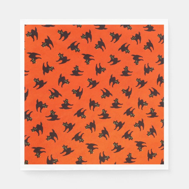 Black Cats Napkins (Front)