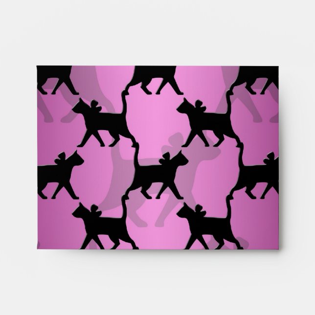Black Cats on PInk Envelope (Front)