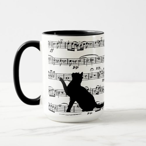 Black Cats On Sheet Music Mug