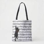 Black Cats On Sheet Music  Tote Bag at Zazzle