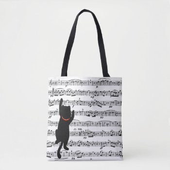 Black Cats On Sheet Music  Tote Bag by dryfhout at Zazzle