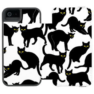 Black Cats on White iPhone SE/5/5s Wallet Case