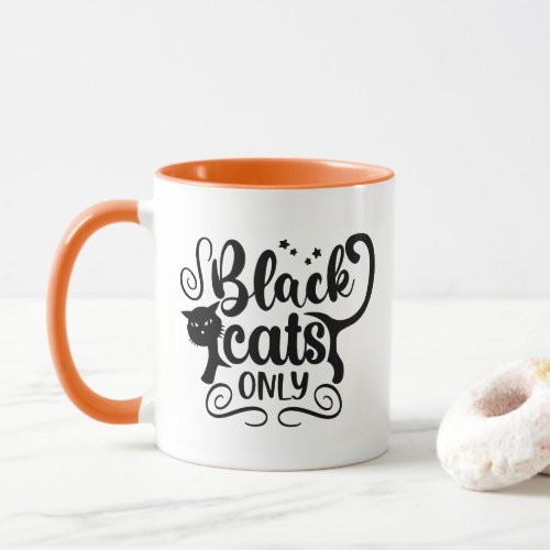 Black Cats Only Halloween Coffee Mug