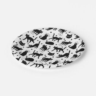 Black Cats Paper Plates