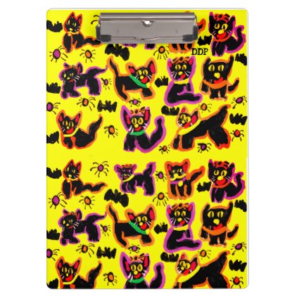 black cats party clipboard