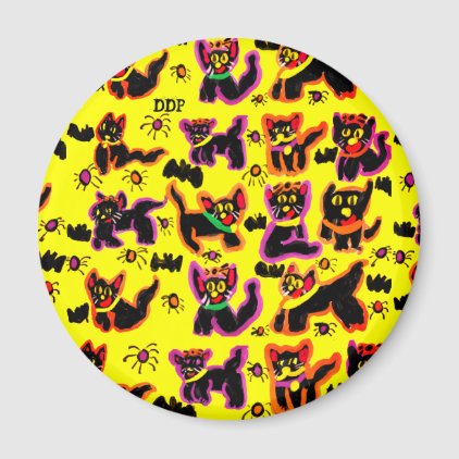 black cats party magnet