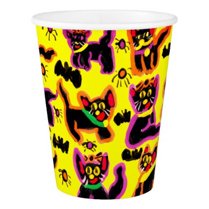 black cats party paper cup