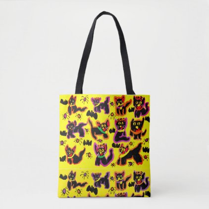 black cats party tote bag