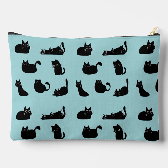 Black Cats Pattern Accessory Pouch (Back)