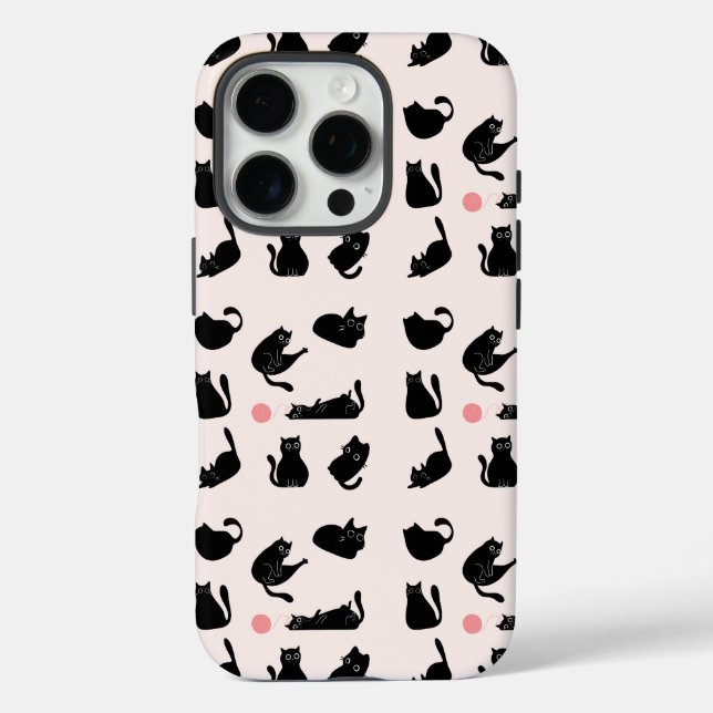 Black Cats Pattern Case-Mate iPhone Case (Back)
