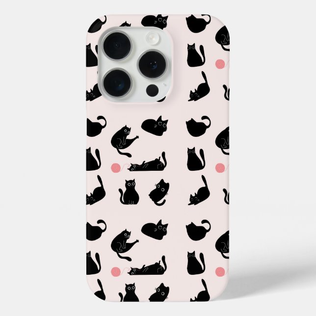 Black Cats Pattern Case-Mate iPhone Case (Back)