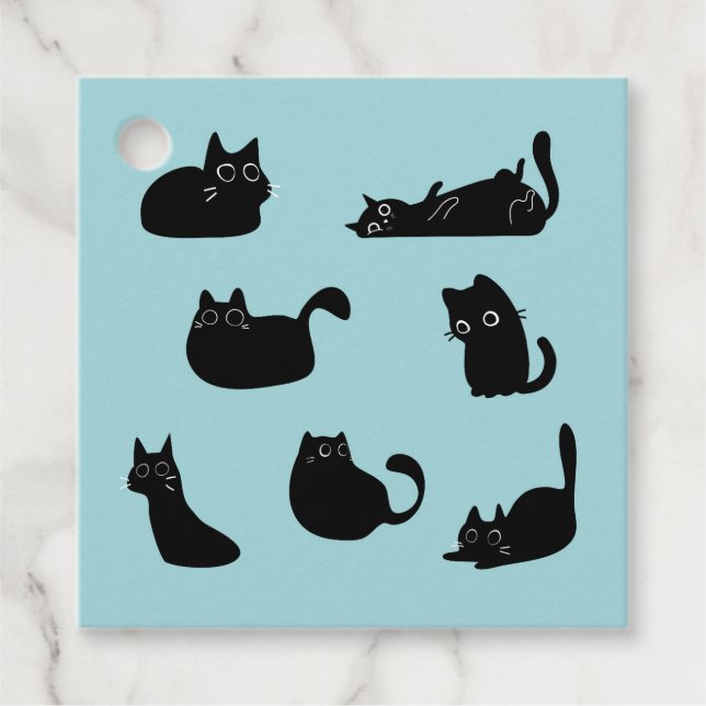 Black Cats Pattern Favor Tags (Front)