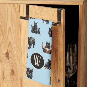 Black Cats Pattern Kitchen Dish Towel