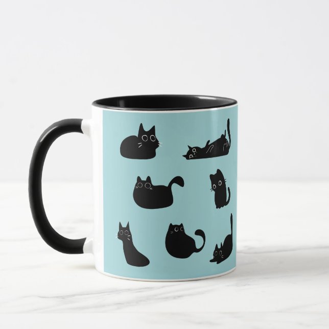 Black Cats Pattern Mug (Left)