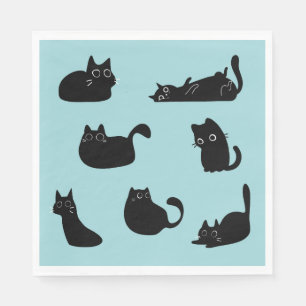 Black Cats Pattern Napkins
