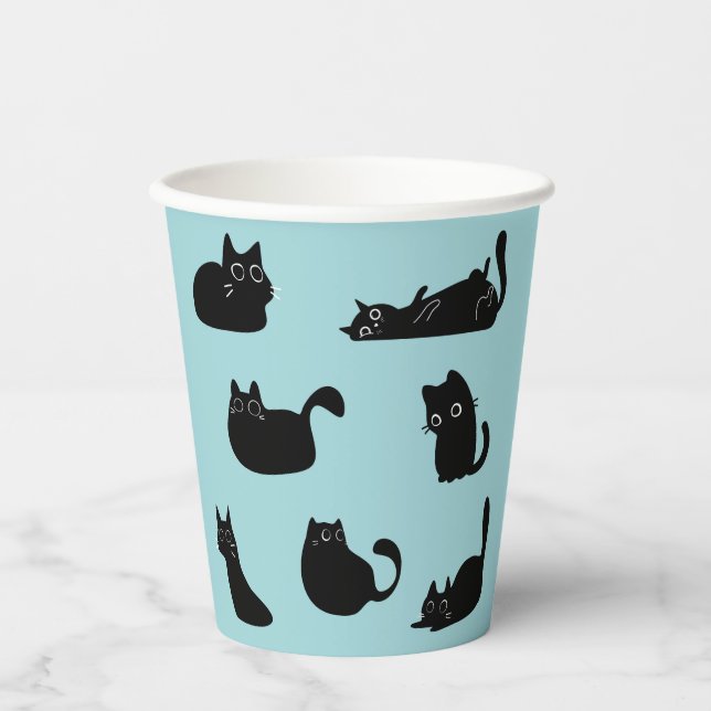 Black Cats Pattern Paper Cups (Front)
