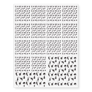 Black cats pattern temporary tattoos