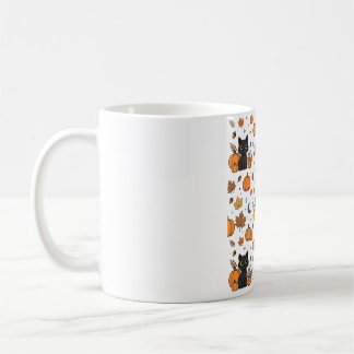 Black Cats Pumpkin Patch Halloween Pattern Coffee Mug