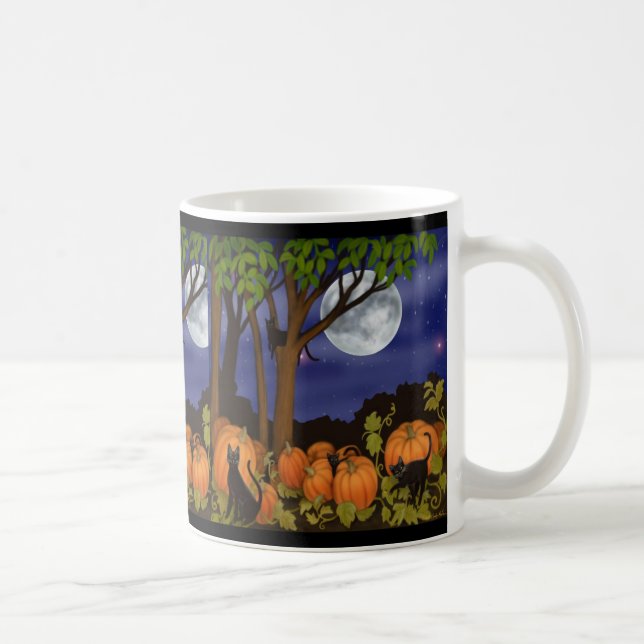 Black Cats & Pumpkins Mug (Right)