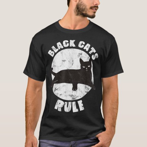 Black Cats Rule Dad Kitty Daddy Cat Mom Christmas  T_Shirt