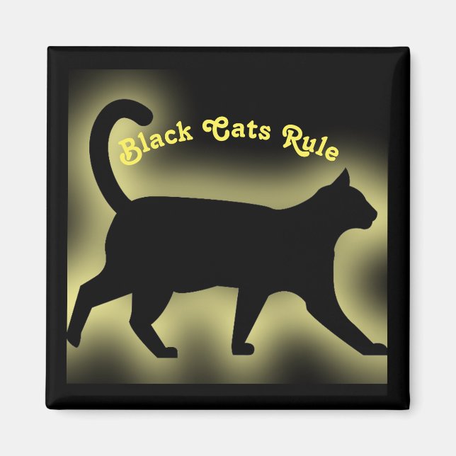 Black Cats Rule Magnet (Front)
