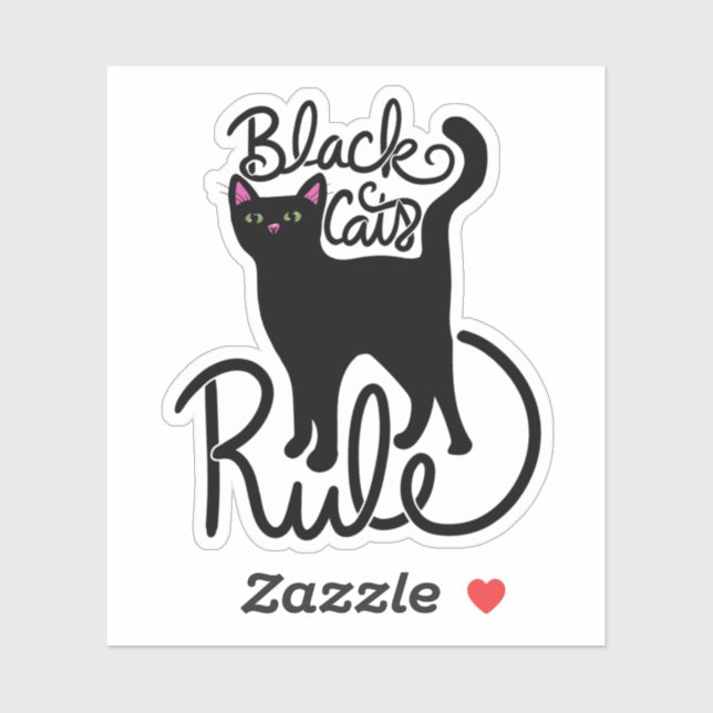 Black Cats Rule Sticker (Sheet)