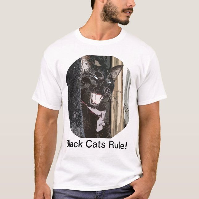 Black Cats Rule! T-Shirt (Front)