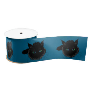 Black Cats Satin Ribbon Your Colors