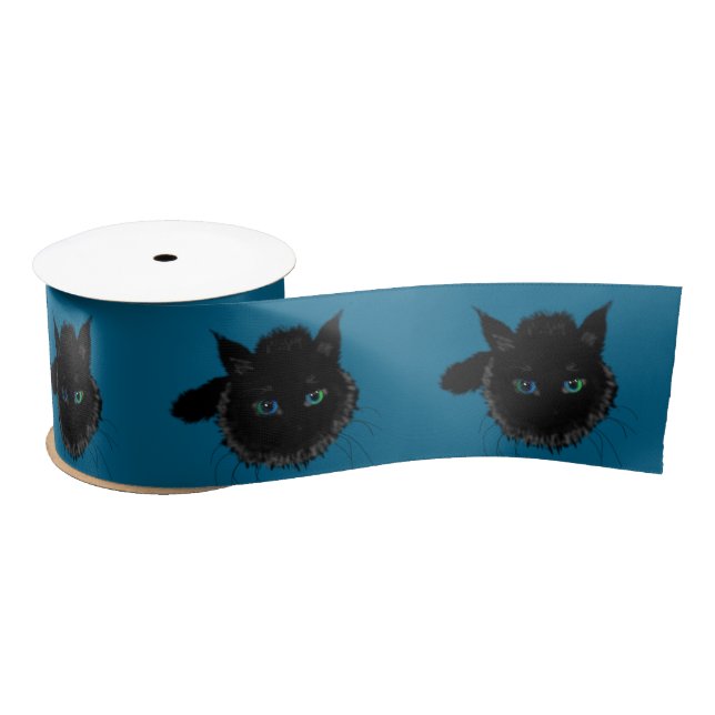 Black Cats Satin Ribbon Your Colors (Spool)