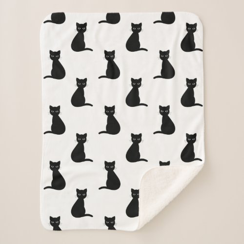 Black cats Sherpa Blanket