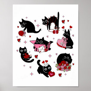Black Cats Valentine  Poster